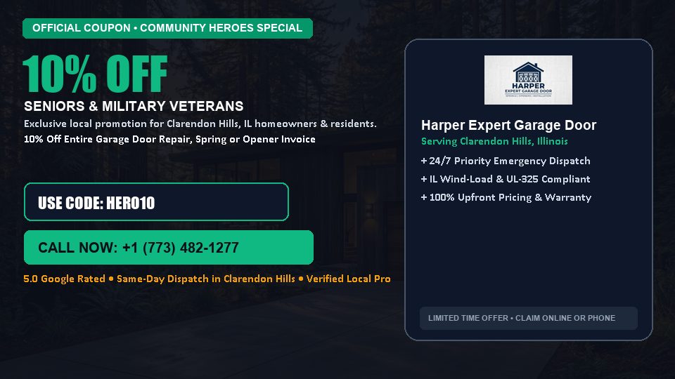 Harper Expert Garage Door 10% OFF Seniors & Military Veterans in Clarendon Hills, IL